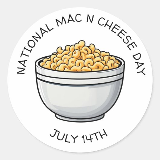 Nationale Mac-kaasdag is 14 juli Ronde Sticker (Voorkant)