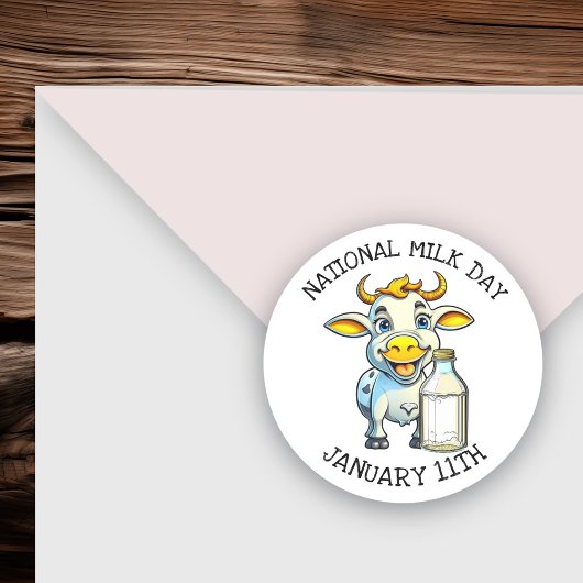 Nationale Melkdag 11 januari Ronde Sticker