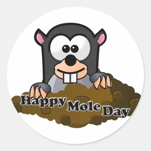 Nationale Mole Dag Ronde Sticker (Voorkant)