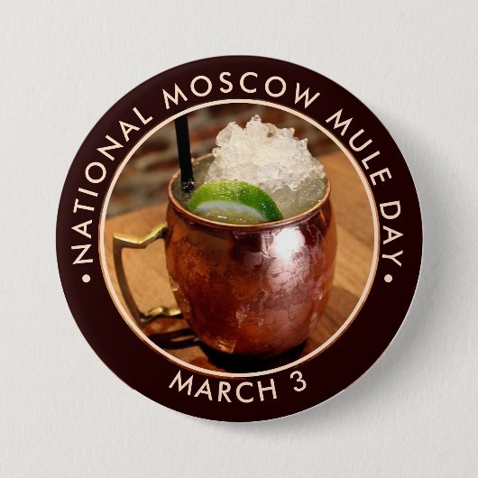 Nationale Moskouse Mule Dag Ronde Button 7,6 Cm (Voorkant)