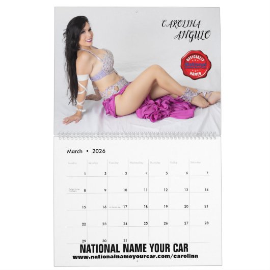 Nationale naam Uw auto Carolina Angulo Kalender (Mar 2026)
