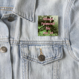 Nationale paranormale dagboom vierkante button 5,1 cm