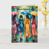 Nationale Paraplu Dag Vier Vrouwen Kaart (Gele Bloem)