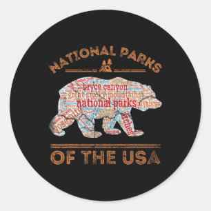 Nationale Parken Beer Wandelen Reizen Kamperen Bui Ronde Sticker