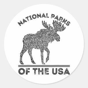 Nationale Parken Eland Wandelen Reizen Kamperen Bu Ronde Sticker