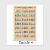  nationale parken van de lijst van de Verenigde St Sticker (Vel)