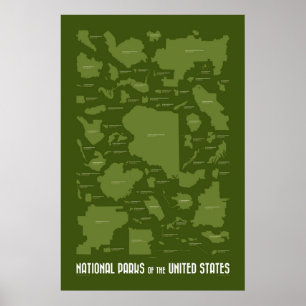 Nationale parken van de Verenigde Staten Poster