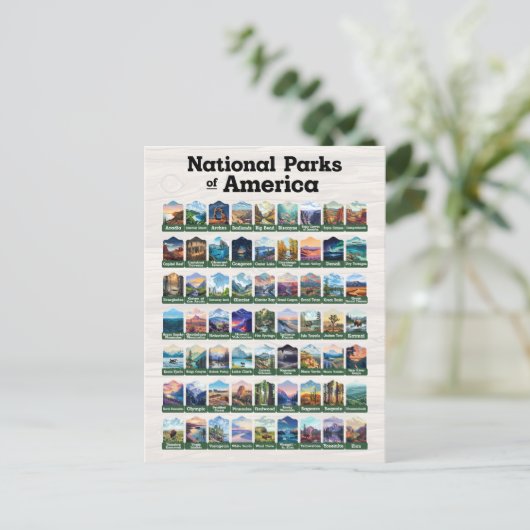 Nationale parken van de Verenigde Staten van Ameri Briefkaart (Staand voorkant)