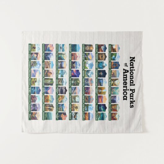 Nationale parken van de Verenigde Staten van Ameri Wandkleed (Voorkant (horizontaal))