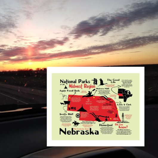 Nationale parkkaart Nebraska Briefkaart