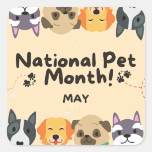 Nationale Pet-maand Vierkante Sticker