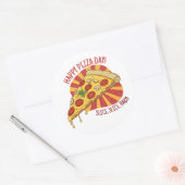 Nationale Pizza Dag Ronde Sticker (Envelop)