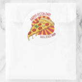 Nationale Pizza Dag Ronde Sticker (Tas)