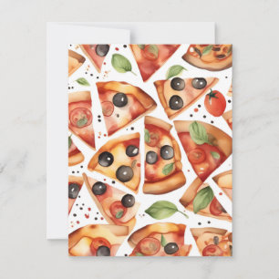 Nationale Pizza Week D - Waterverven Feestdagenkaart