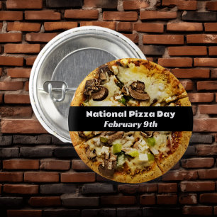 Nationale Pizzadag 9 februari Ronde Button 3,2 Cm