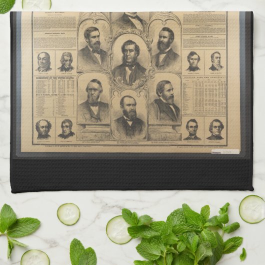 Nationale politieke grafiek (1869) theedoek (Gevouwen)