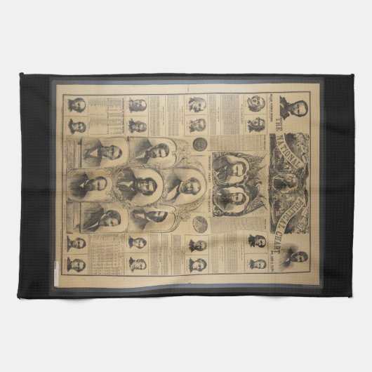 Nationale politieke grafiek (1869) theedoek (Horizontaal)