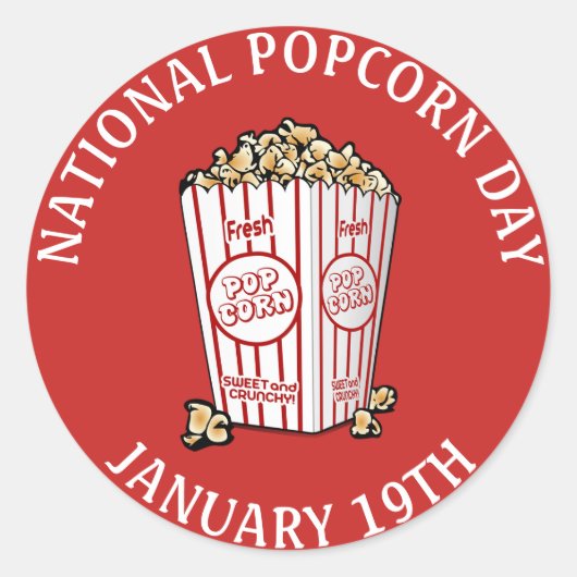 Nationale Popcorndag 19 januari Stickers (Voorkant)