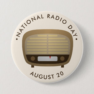 Nationale radioverdag ronde button 7,6 cm