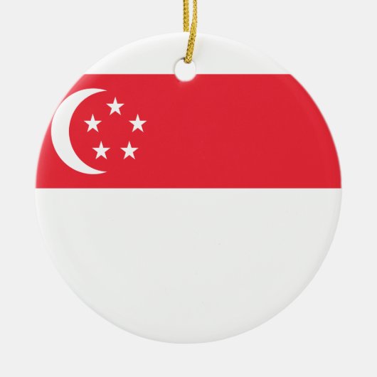 Nationale Singapore-wereldvlag Keramisch Ornament (Voorkant)