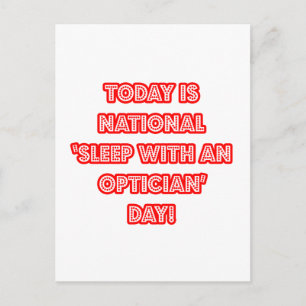 Nationale 'Slaap met een opticien'-dag Briefkaart