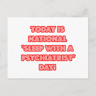Nationale 'Slaap met een Psychiater' Dag Briefkaart