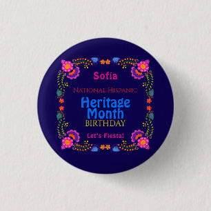 Nationale Spaanse Erfenis Verjaardag Kleurrijke Bl Ronde Button 3,2 Cm