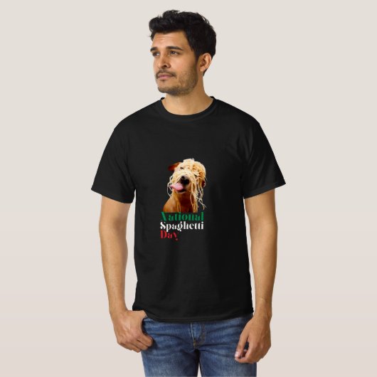 Nationale Spaghettidag Grappig Kunstontwerp T-shirt (Voorkant volledig)