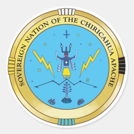 Nationale Stichting Chiricahua Apache Ronde Sticker (Voorkant)