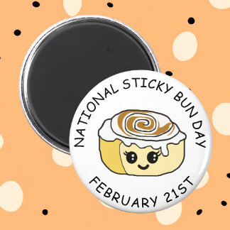 Nationale Sticky Bun Day Februari 21 Magnet Magneet