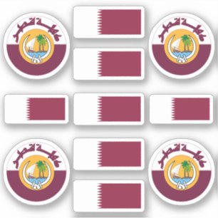 Nationale symbolen/embleem en vlag van Qatar Sticker