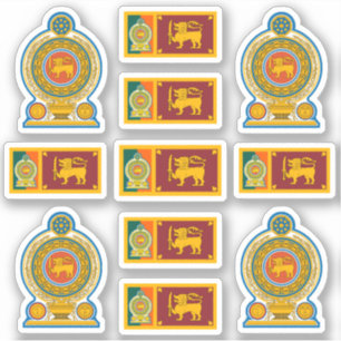 Nationale symbolen/embleem en vlag van Sri Lanka Sticker