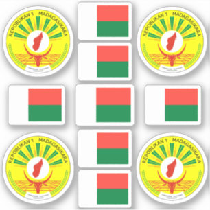 Nationale symbolen van Madagaskar/wapenschild en v Sticker