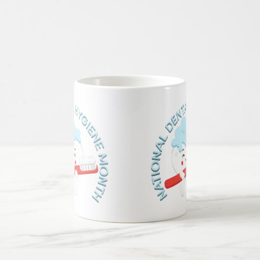 Nationale Tandheelkundige Hygiëne Maand Gelukkige Koffiemok (Center)