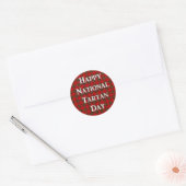 Nationale Tartan Dag Ronde Sticker (Envelop)