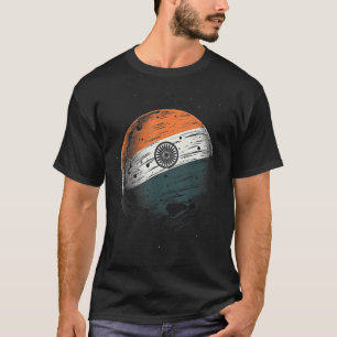 Nationale trots van Indische vlag Maan Patriottisc T-shirt