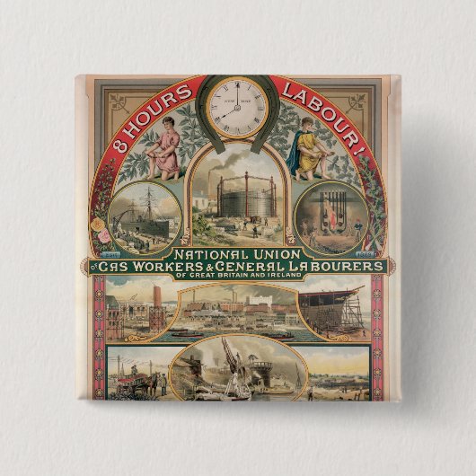 Nationale Unie Vierkante Button 5,1 Cm (Voorkant)