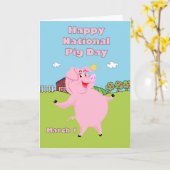 Nationale Varkensdag 1 maart Kaart (Gele Bloem)