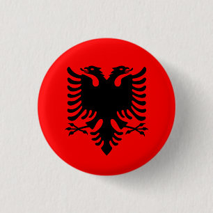 Nationale vlag Albanië Ronde Button 3,2 Cm