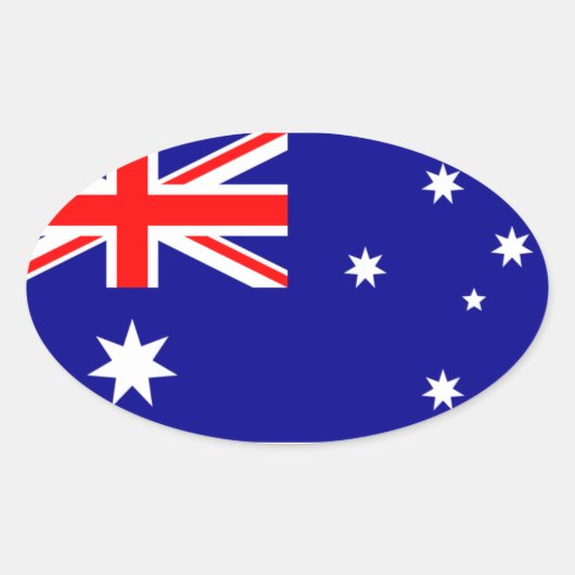 Nationale vlag Australië Ovale Sticker (Voorkant)