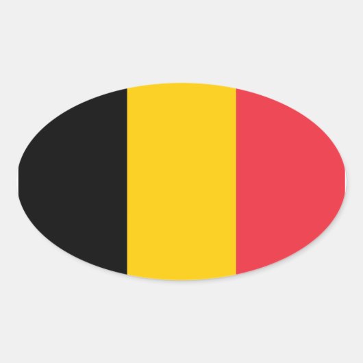 Nationale vlag België Ovale Sticker (Voorkant)