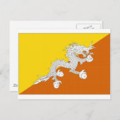 Nationale vlag Bhutan Briefkaart (Voorkant / Achterkant)