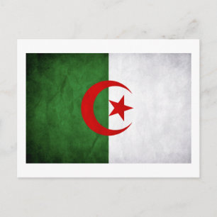 Nationale vlag Grunge Algerije Briefkaart