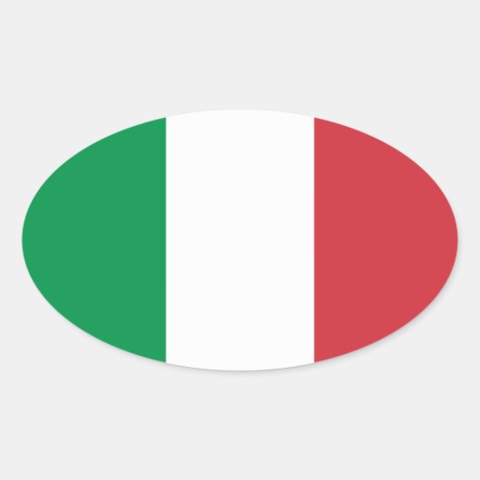 Nationale vlag Italië Ovale Sticker (Voorkant)