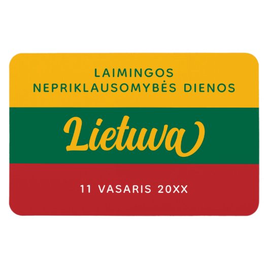 Nationale vlag Litouwen Onafhankelijkheidsdag Magneet (Horizontaal)