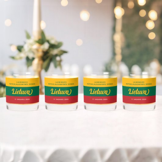 Nationale vlag Litouwen Onafhankelijkheidsdag Whisky Glas (Insitu (Huwelijk))