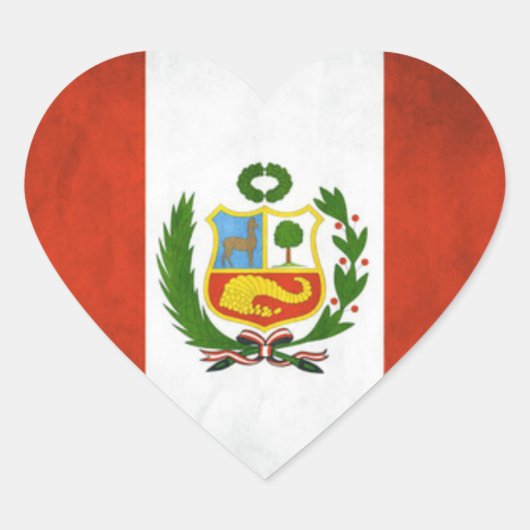 Nationale vlag Peru Hart Sticker (Voorkant)