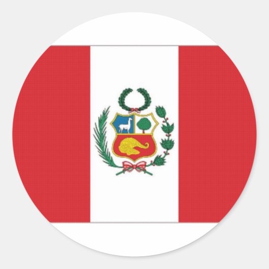 Nationale vlag Peru Ronde Sticker (Voorkant)