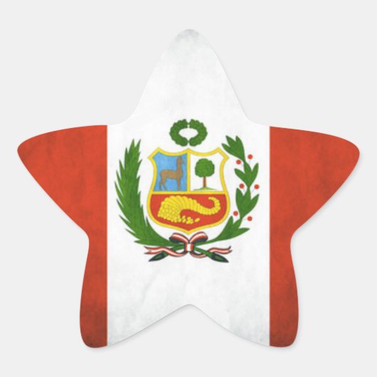 Nationale vlag Peru Ster Sticker (Voorkant)