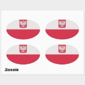 Nationale vlag Polen Ovale Sticker (Vel)